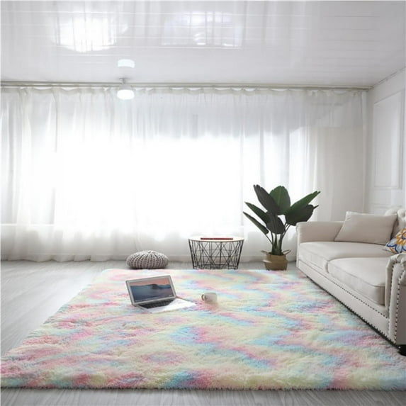Soft Shaggy Rugs for Girls Room Decor, Girls Bedroom Rug, Tie dye Kids Rug, Plush Fluffy Rug Fuzzy Carpet for Princess Children Teen Baby, Cute Colorful Rug for Nursery Dorm