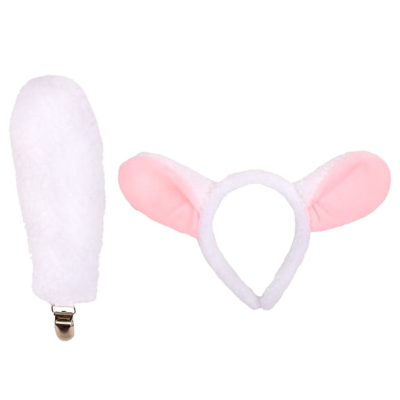 Soft Sheep Ears Headband And Tail Set For Kids Children's Party Accessory