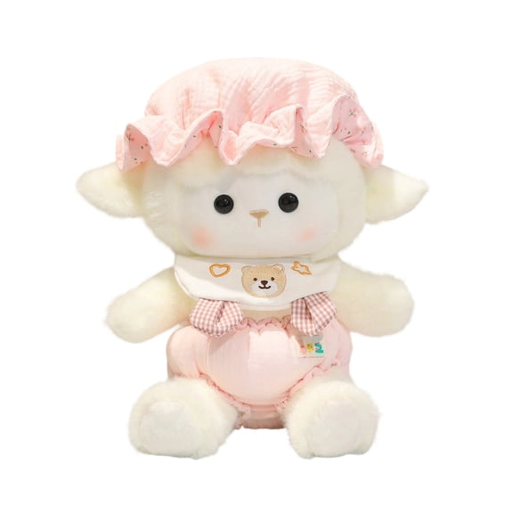 Soft Sheep Stuffed Animal Toy, Farm Animal Plushie for Home Decor, Fluffy Lamb Figurine, Cuddly Ewe Plush Doll, Decorative White Sheep Toy, Animal Hugging Plush Doll