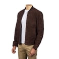 thumbnail image 1 of Soft Sheep custom-made cafe racer brown suede leather jacket for men, perfect gift for him, light weight and stylish leather outer wear, 1 of 4