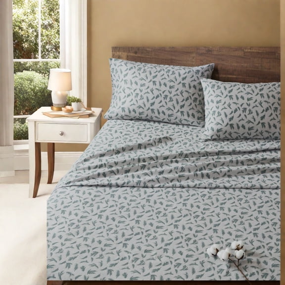 Soft Sheets And Sheet Sets 100% Cotton Flannel Pine Branches All Season