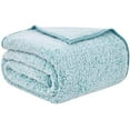 thumbnail image 1 of Soft Sherpa Fleece Blanket Reversible Plush Fluffy Large Blanket, Light Weight Warm Decorative Boho Blanket Cover for Sofa, Couch, Bedroom,Travel(Plush Teal,50"x60"), 1 of 7