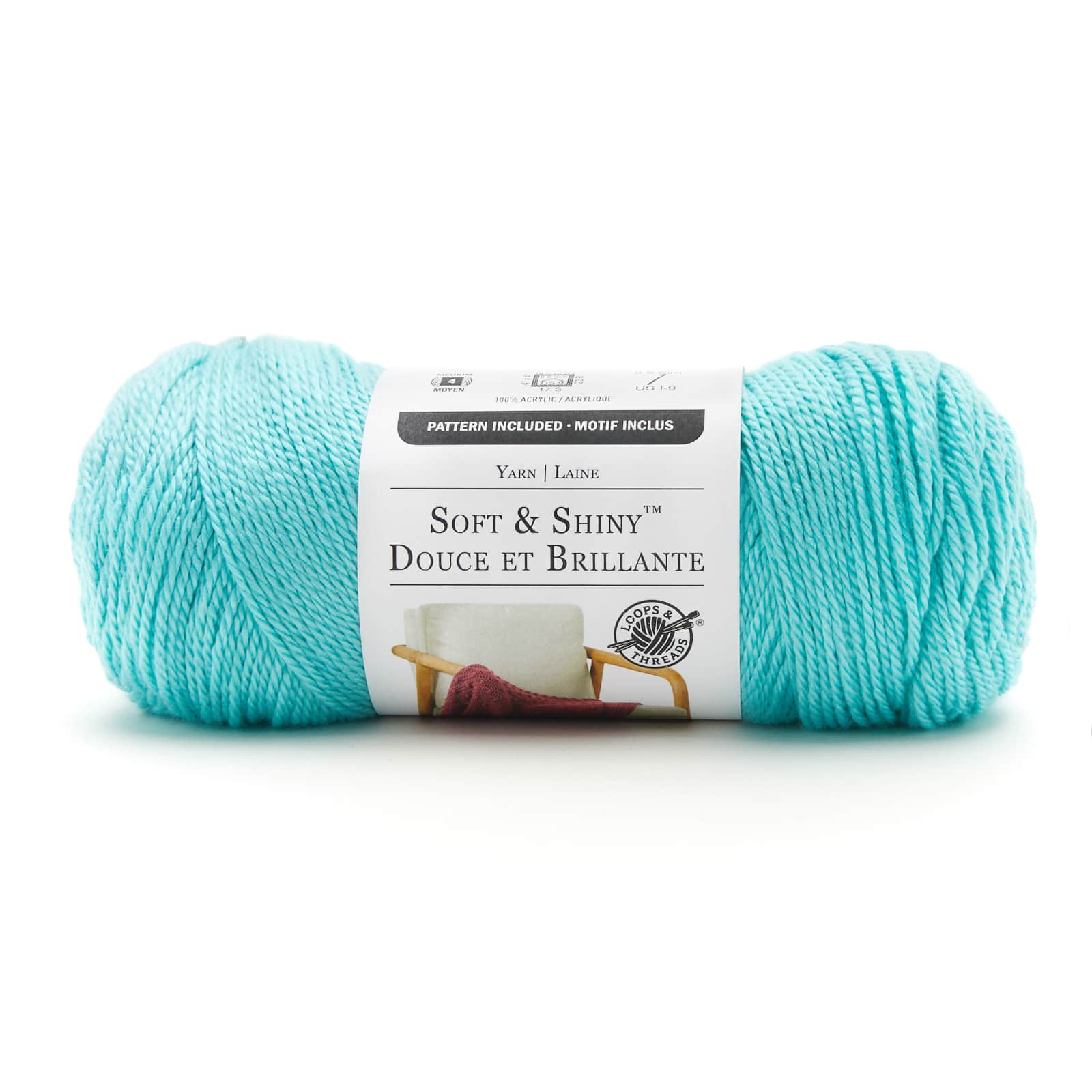 Soft & Shiny Yarn by Loops & Threads Solid Yarn for Knitting, Crochet