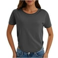 thumbnail image 1 of Soft Short Sleeve Shirts for Women, Crew Neck T Shirts for Women Loose Fitting Lightweight Top Basic Tee Shirt, 1 of 6
