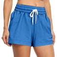 thumbnail image 1 of Soft Shorts Women Drawstring High Waist Sports Fashion Casual Short Active Inseam Stretch Lightweight Summer Elastic-Waist Shorts, 1 of 4
