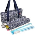 thumbnail image 1 of Soft-Sided American Mah Jongg Set by Linda Li with White Tiles and Modern Pushers - Blue Paisley Soft Bag, 1 of 9