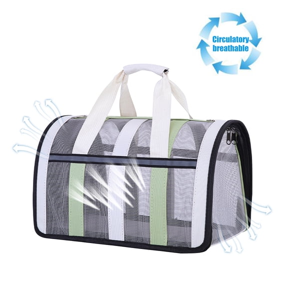 Soft-Sided Pet Carrier with Breathable Mesh Panels, Foldable Portable Travel Tote Bag for Small Dogs Cats Puppies, Lightweight Carrier with Handles for Vet Visits Car Rides Outdoor Use