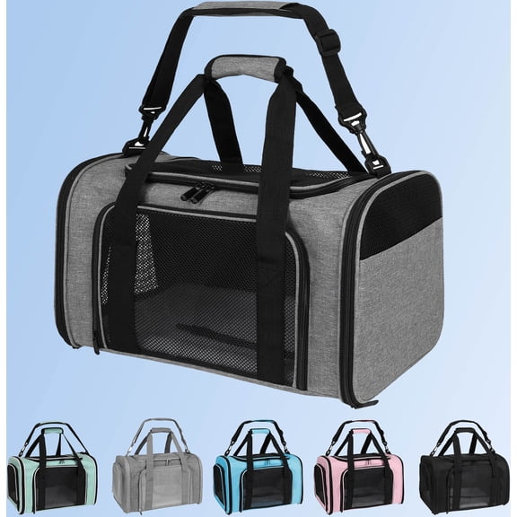 Soft-Sided Pet Carrier Case for Small Medium Cats Dogs, with Ventilated Windows