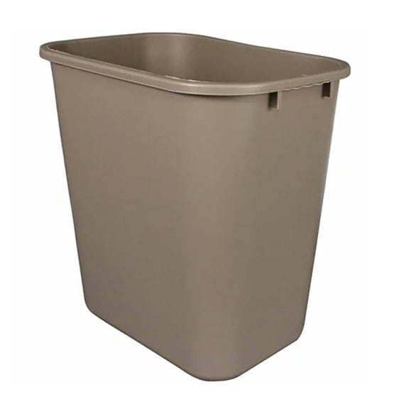 Soft-Sided Plastic 28 Quart WasteBasket No Pinch'm - Beige - 12/Case