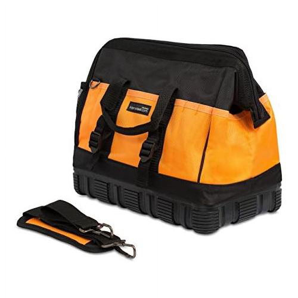 Soft Sided Tool Bag 16 Inch 18 Pockets Wide Mouth UltraRigid Base Tool Storage And