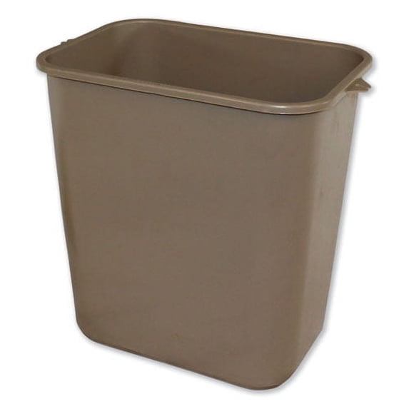 Soft-Sided Wastebasket, Rectangular, Polyethylene, 28 Qt, Beige | Bundle of 2 Each, Grabage Cans, Polyethylene