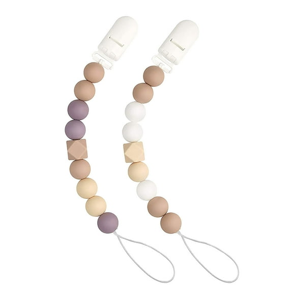 Soft Silicone Baby Pacifier Holder Chain - 20cm Teething Toy Clip with Universal Design for Bibs, Strollers & Car Seats - Easy Clean Safety Pacify Accessory