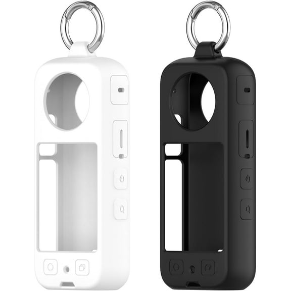 Soft Silicone Case Intended for Insta360 X4 Case Protector Anti-Scratch Bumper Frame Coverage Shell for Insta360 X4 Active Camera Case Cover (Black&White)