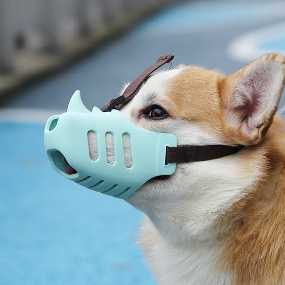 Soft Silicone Dog Anti-Bite Anti-Bark Anti-Scavenging Mouth Mask, Multi Ventilation Breathable Adjustable Strap Muzzle, Safe Barking Stopper for Dogs, Training Walking Accessory, 1 Pack