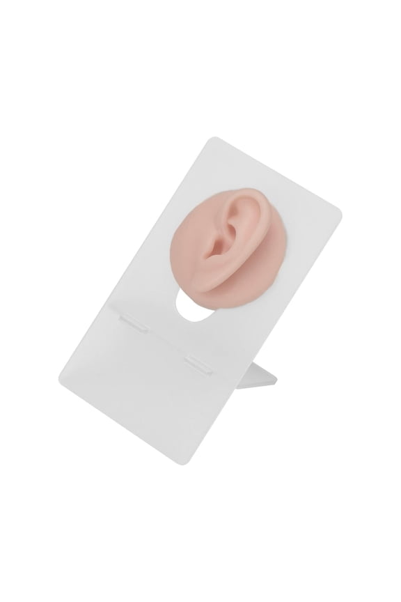 Soft Silicone Ear Model Realistic Simulation Ear Model for Piercing Practice Dark Skin Color