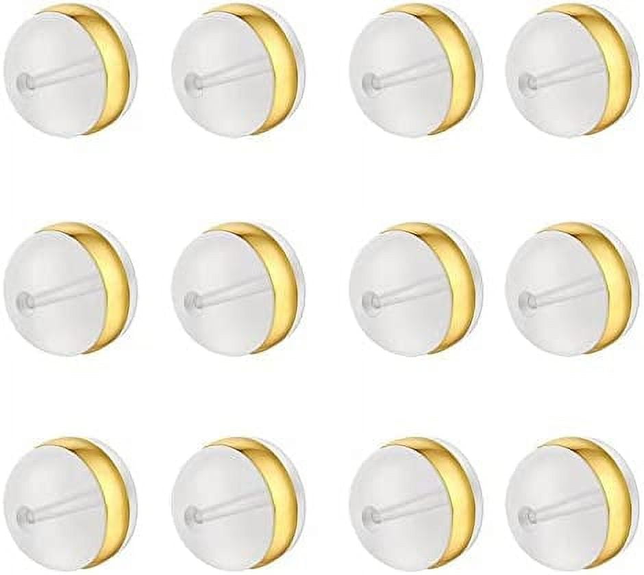 ESMATOO Earring Backs, Rubber Earring Backs for Studs and Droopy Ears ,  Hypoallergenic Comfort Small Gold Silicone Earring Backs ( 3 Pairs )