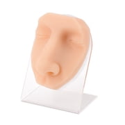 Soft Silicone Face Model with Acrylic Stand, Flexible Piercing Face Model for Jewelry Display & Piercing Practice