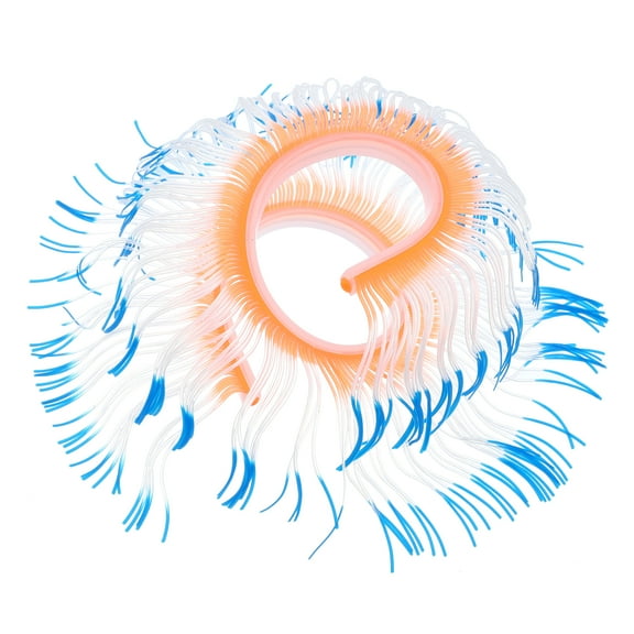 Soft Silicone Glowing Aquarium Changeable Anemone Aquatic Artificial Coral for Fish Tank Blue