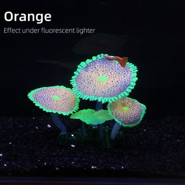 KSY Aquatics Soft Silicone Glowing & Fluorescence Aquarium Simulation Coral, Mini Fish Tank Decoration, 1 Count