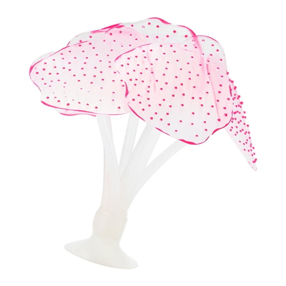 Soft Silicone Glowing Aquarium Simulation Coral with Sucker Aquatic Artificial Coral Pink