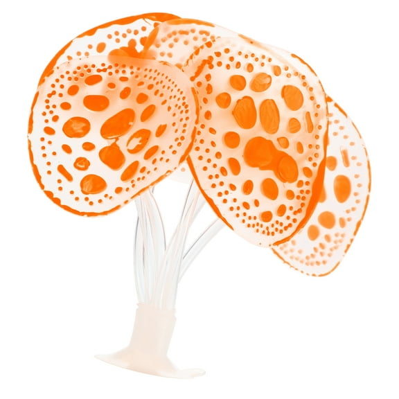 Soft Silicone Glowing Aquarium Simulation Coral with Sucker Aquatic Artificial Water Plants Orange