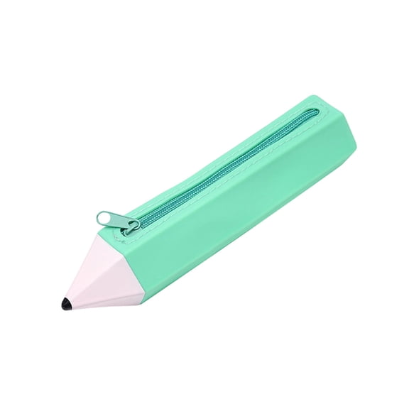 Soft Silicone Pen Bag - Pencil Design Holder, Spacious Storage for Scissors Rulers & Art Accessories, Easy to