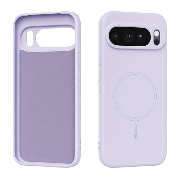 Soft Silicone Protective Back Case for Google Pixel 10a with Microfiber Lining, Lightweight Anti-Scratch Magnetic Shockproof Anti-Fingerprint Ultra Slim Case Wireless Charging, Purple