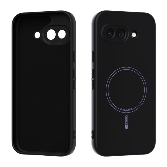 Soft Silicone Protective Back Case for Google Pixel 9a with Microfiber Lining, Lightweight Anti-Scratch Magnetic Shockproof Anti-Fingerprint Ultra Slim Case Wireless Charging, Black
