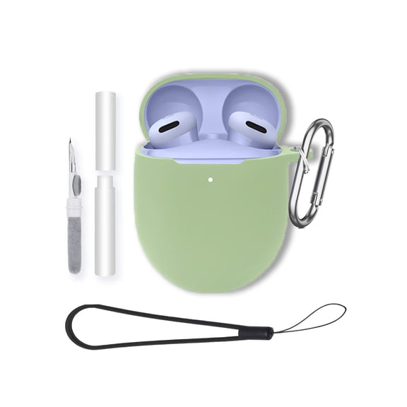 Soft Silicone Protective Case for Google Pixel Buds 2a,Shockproof & Anti-Scratch Cover with Keychain,MOCHAyard & Cleaning Kit,Anti-Lost & Dustproof Protector-Matcha