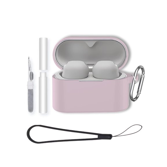 Soft Silicone Protective Case for WF-1000XM6,Shockproof & Anti-Scratch Cover with Keychain,Lanyard & Cleaning Kit,Anti-Lost & Dustproof Protector-PINK
