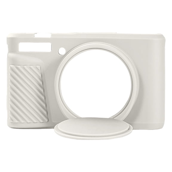 Soft Silicone Protective Case with Lens Cover, Enhanced Grip Camera Sleeve (Beige)