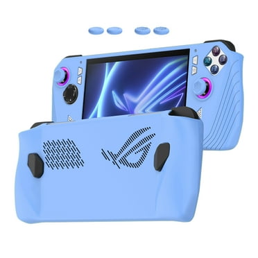 Soft Silicone Protective Cover Game Console Case Anti-Scratch Dustproof Protector Shell Sleeve for ASUS ROG Ally Game Accessorie (Glow Blue Case)