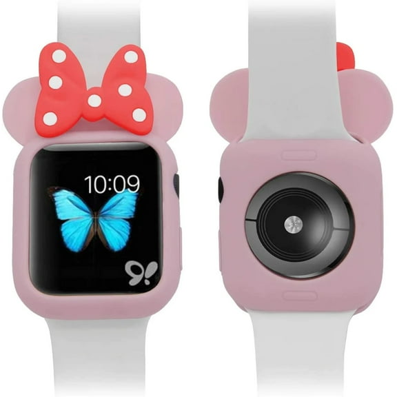 Soft Silicone Protective Frame Anti-Scratch Cover Mouse Ears Compatible with Apple Watch Series 8, 7, 6, 5, SE