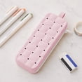 thumbnail image 1 of Soft Silicone Quilted Grids Zipper Pencil Case, Durable and Flexible Storage Pouch for Pens and Stationery, Lightweight and Easy to Clean for Office, Travel, and Daily Organization, 1 of 5