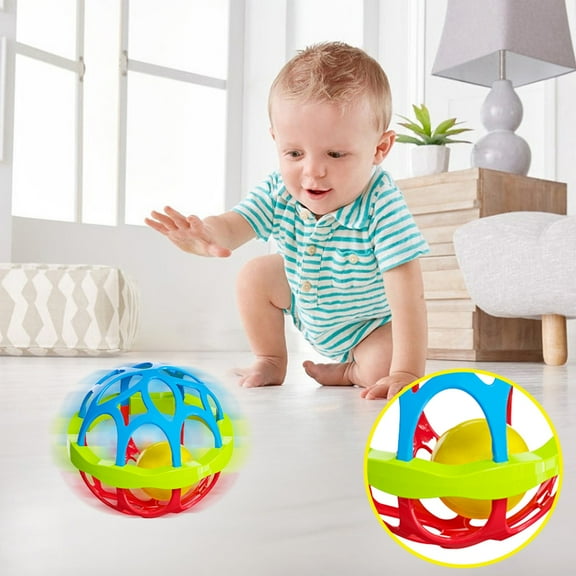 Soft Silicone Rattle Toy for 0-12 Months, Single Head Dumbbell Shaped Teether Shaker, Infant Grasping Sensory Toy, Soothing Auditory Development Gift, Safe BPA Free