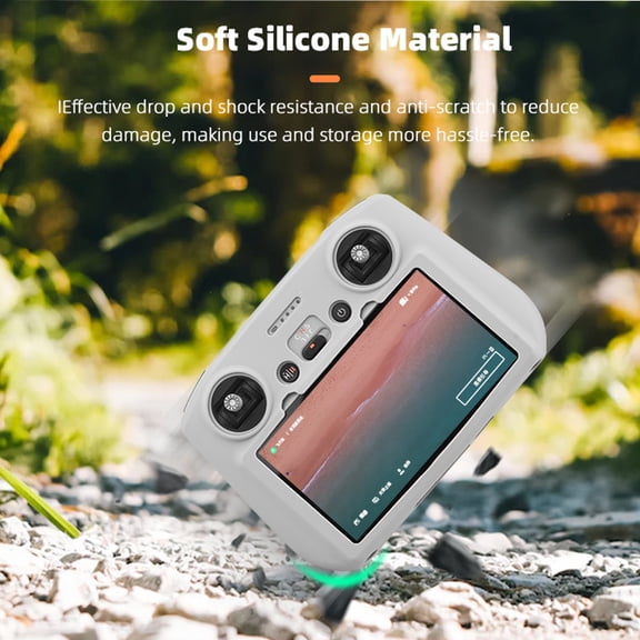 Soft Silicone Remote Control Protective Cover for DJI Mini 3 Pro RC Screen Controller, Anti-Drop Anti-Scratch Shockproof Silicone Skin Sleeve, Drone Remote Protector (Grey)
