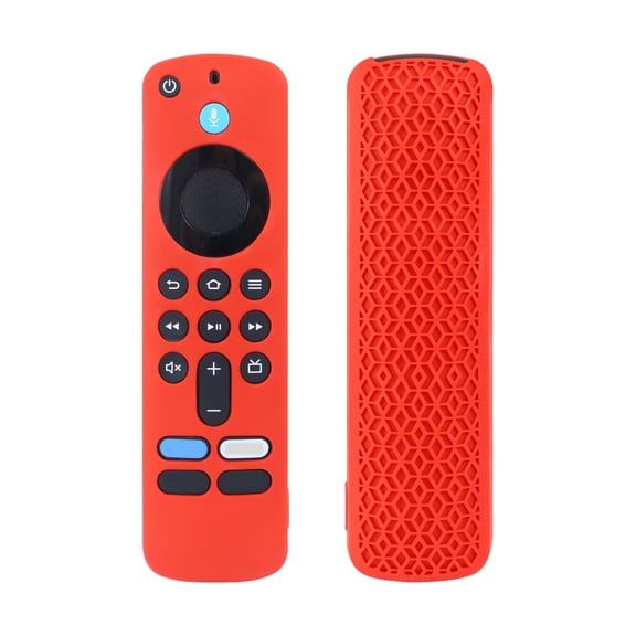 Soft Silicone Remote Cover Housing for Fire TV Stick 4K (2nd Gen) 2024 Shockproof Protective Case Sleeve Non-Slip Anti-Drop Texture Shell with Lanyard