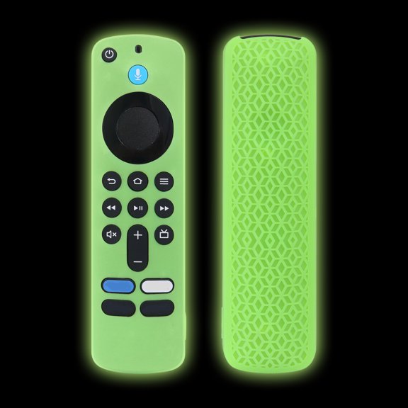 Soft Silicone Remote Cover Housing for Fire TV Stick 4K (2nd Gen) 2024 Shockproof Protective Case Sleeve Non-Slip Anti-Drop Texture Shell with Lanyard