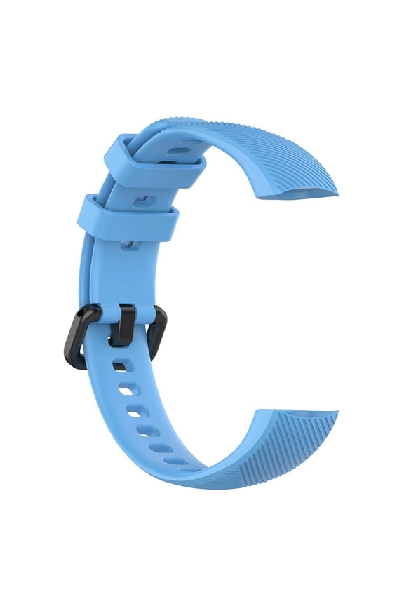 Soft Silicone Replacement Watch Band Strap for Honor Band 5 Breathable Lightweight Comfortable Fitness Sport Wristband with Adjustable Buckle - Blue