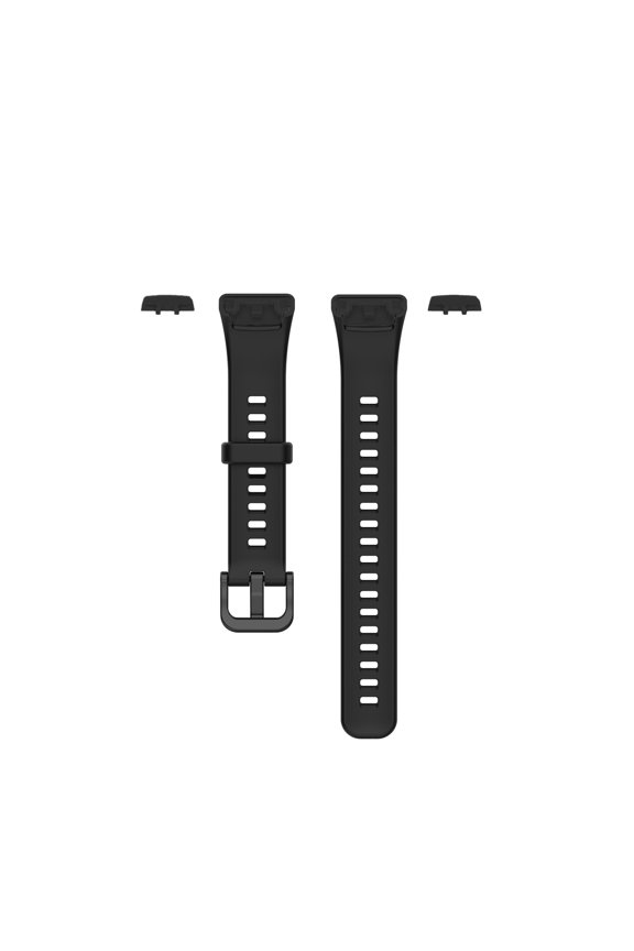 Soft Silicone Replacement Watch Band Strap for Honor Band 6 Breathable Lightweight Comfortable Fitness Sport Wristband with Adjustable Buckle - Black