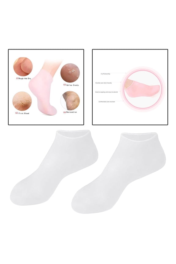 Soft Silicone Socks for Cracked Feet, Rough Foot Care Protector, for Repairing Softening dryinginginginging Feet Skins, Rough Foot Care Protector -