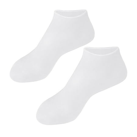 Soft Silicone Socks for Cracked Feet Sleeves Toe Socks Heel Protection White L