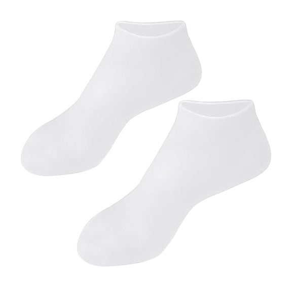 Soft Silicone Socks for Cracked Feet Sleeves Toe Socks Heel Protection White L