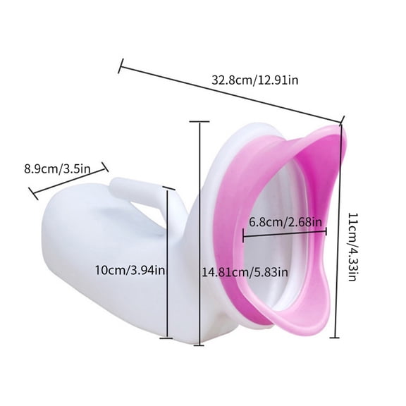 Soft Silicone Spout Female Urinal Portable Pee Bottle, Leak Proof Reusable Urination Device for Bedridden, Travel, Camping & Medical Care