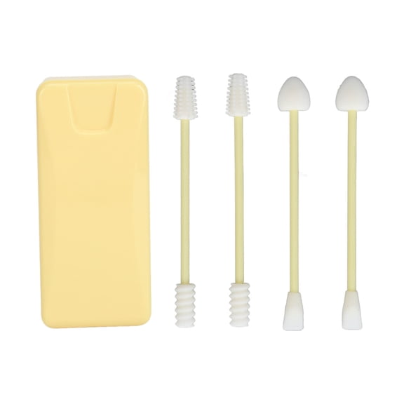 Soft Silicone Swabs, Reusable, Dual,Ended Design For Makeup, Baby,  Cleaning, 4 Count