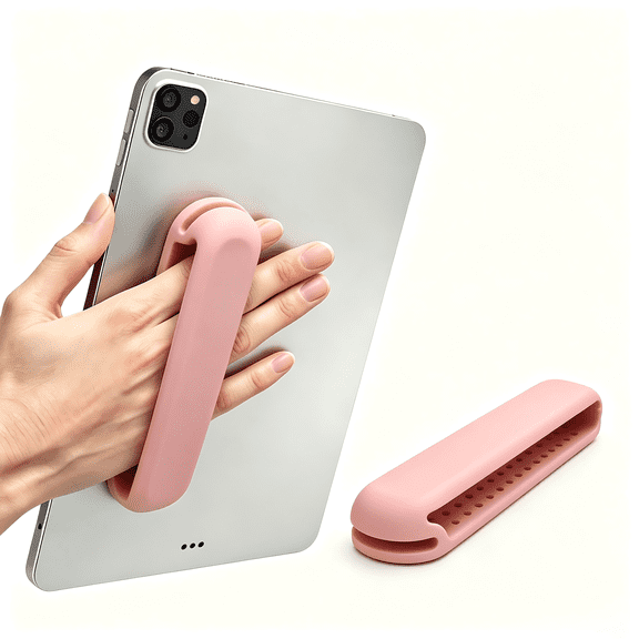 Soft Silicone Tablet Finger Grip Strap, Self-Adhesive Anti-Drop Back Hand Holder, Ergonomic Portable Tablet Hand Grip for All iPad & Android Tablets, Non-Slip Tablet Back Grab Handle