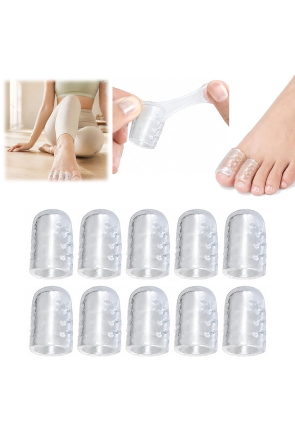 Soft Silicone Toe Covers for Small Toes, Clear Gel Sleeves for Shoe Rubbing, Cushioned Protectors for Daily Walking, Reusable Comfort Guards(10PCS)