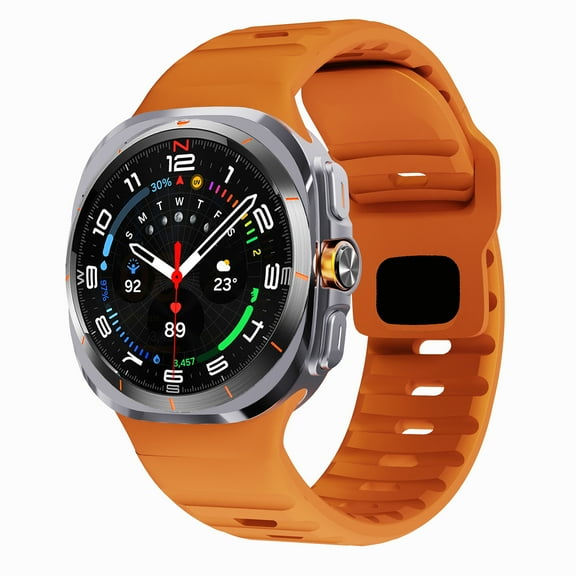 Soft Silicone Watch Band Compatible for Samsung Galaxy watch Ultra 47mm Band Men Women, Breathable Sport Watch Band for Galaxy Watch 7 Ultra 47mm Strap,Orange