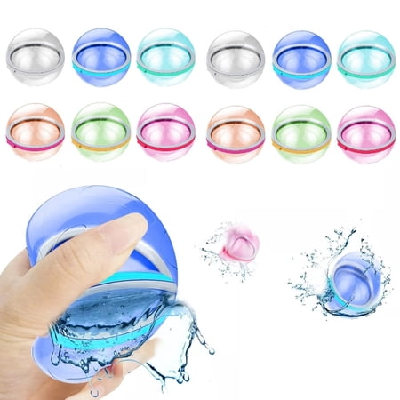 Soft Silicone Water Bombs Toy for Pool, Filling Easy Tying Water Balloon for Water Fight Game, Summer Party12 Pcs