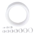thumbnail image 1 of Soft Silicone White Tunnels 2 Pieces (1 Pair) (B/7/1/12) (5/8 (16MM)), 1 of 3